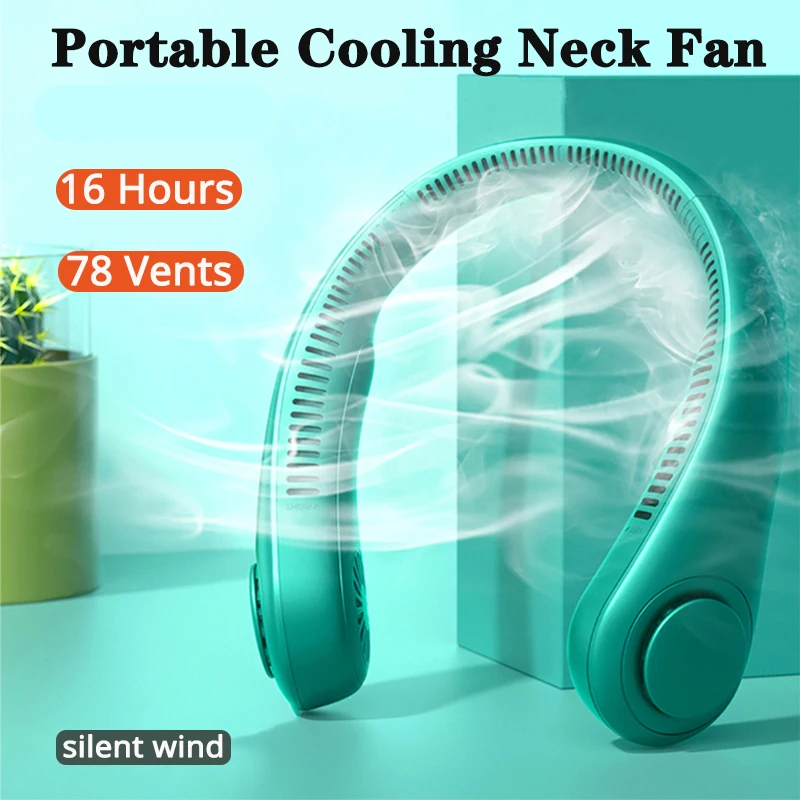 

Portable Neck Fan Electric Wireless FAN USB Rechargeable Mini ventilador cooling Bladeless Mute Fans for Outdoor Sports