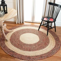 rug jute cotton round 100natural jute rug reversible braided modern rustic look