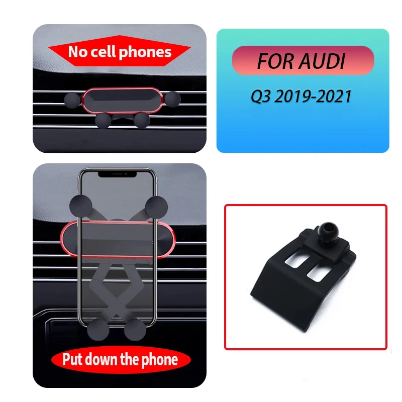 

Car Mobile Phone Holder For Audi Q3 2019 2020 GPS Gravity Stand Special Mount Air Vent Support Navigation Bracket Accessories