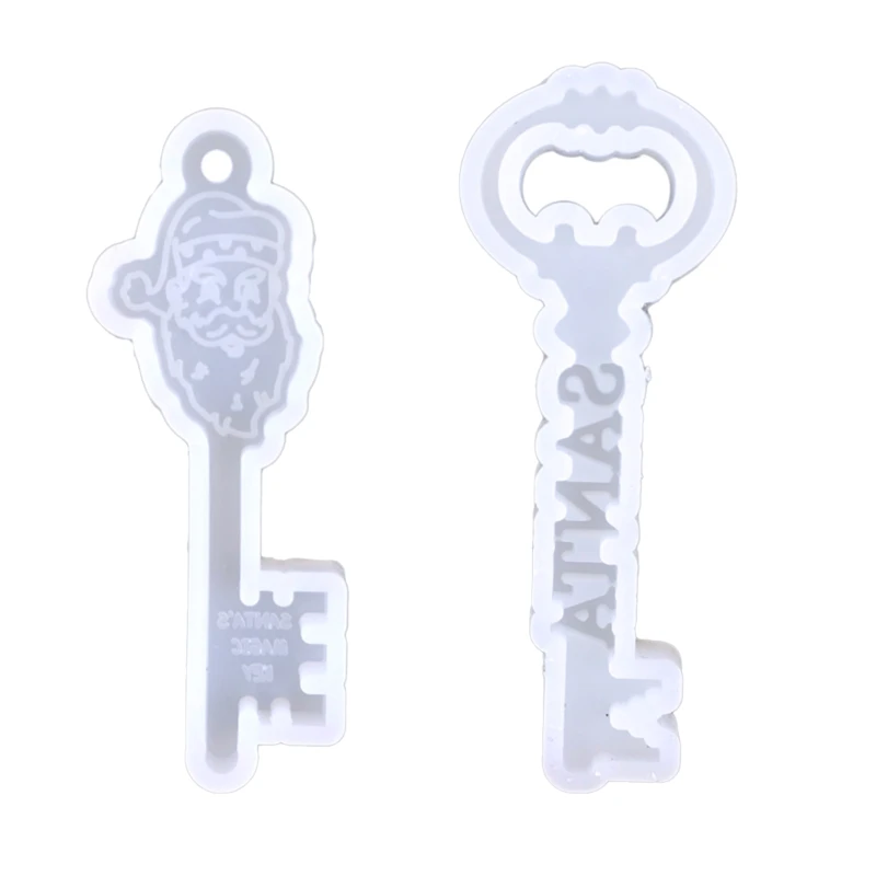 

Christmas Keychain Silicone Mold Keychain Charms Epoxy Resin Mold Casting Molds for w/ Hanging Hole for DIY Crafts Makin