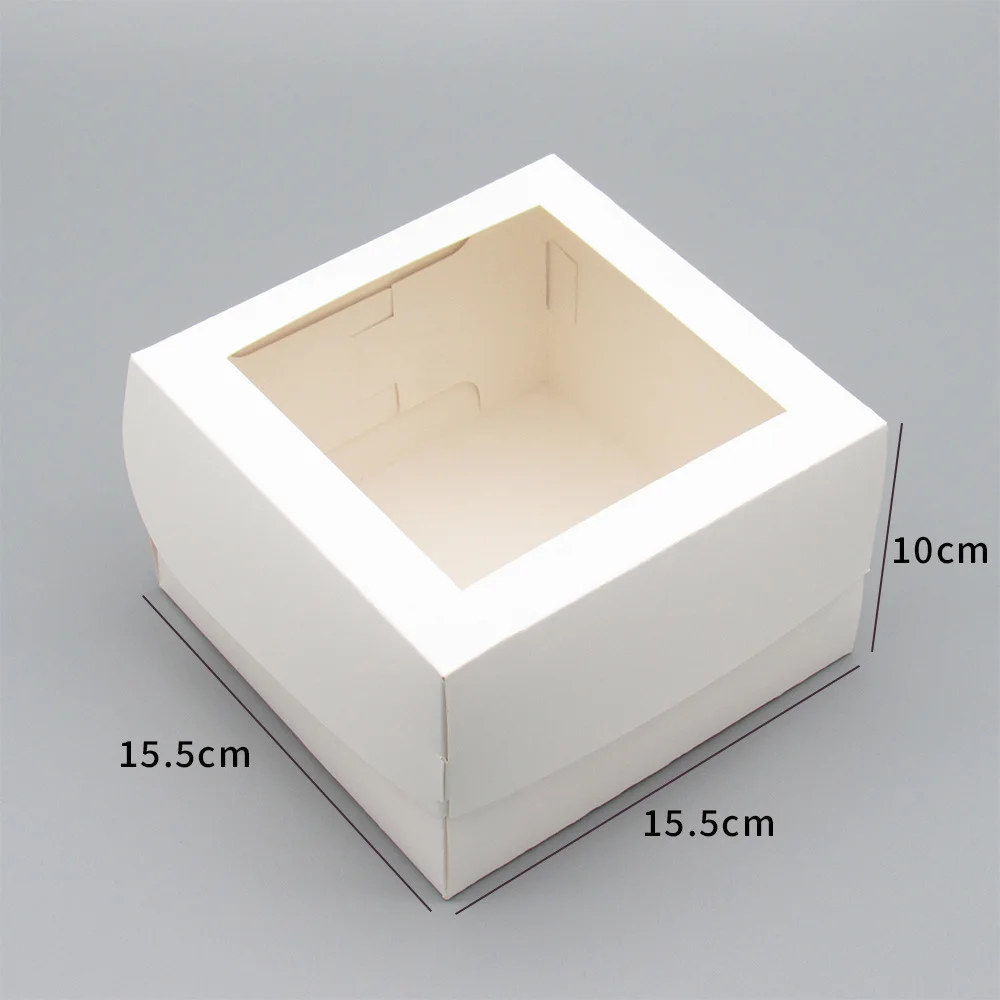 

Квадратные коробки для десертов и тортов с прозрачным окном, 10 шт.