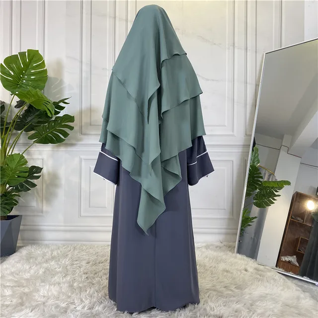 New Design Middle Eastern Elegant Loose Fit Islamic Long Prayer Khimar Hijab For Muslim Women 6