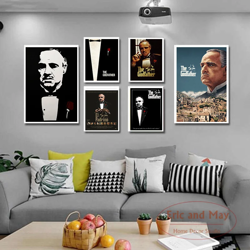 

Canvas Painting Gangsters Godfather Wall Pictures For Living Room Vintage Poster Classic Movie Decorative Home Decor Affiche