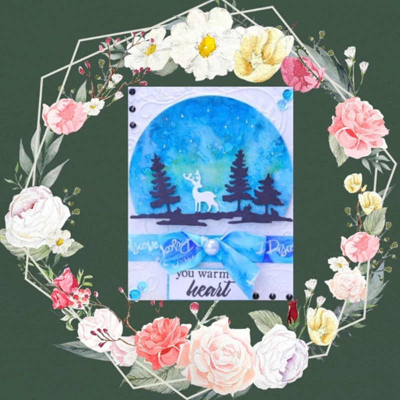 

K3NA Christmas Deer Cutting Die Christmas Theme Aesthetic Decorative Embossing Die
