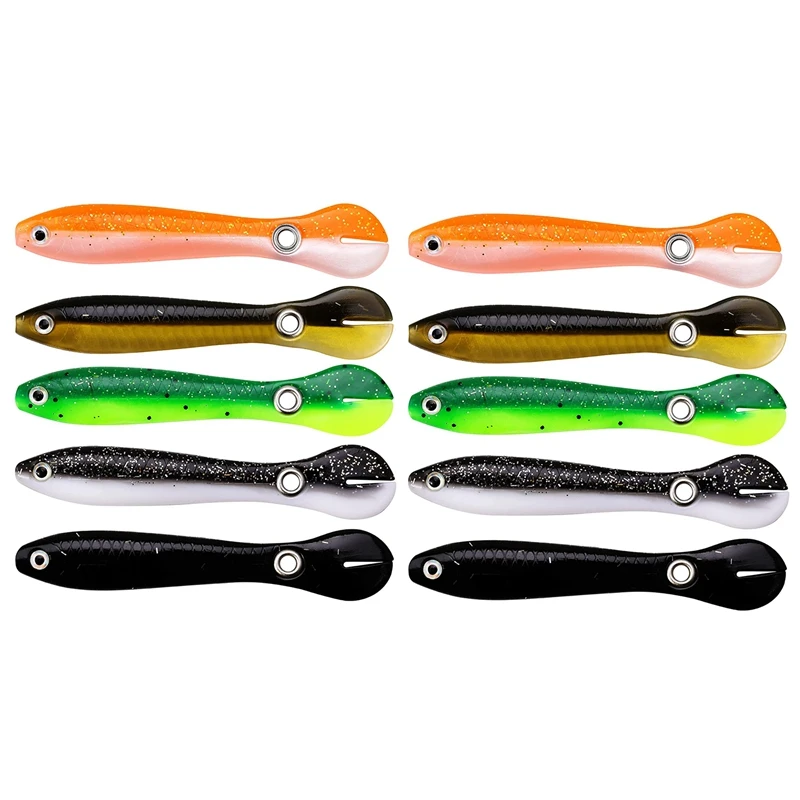 

10Pcs Soft Bionic Fishing Lure,Fishing Fake Bait,Fishing Bait For Saltwater&Freshwater,Slow Sinking Bionic Swimming Lure