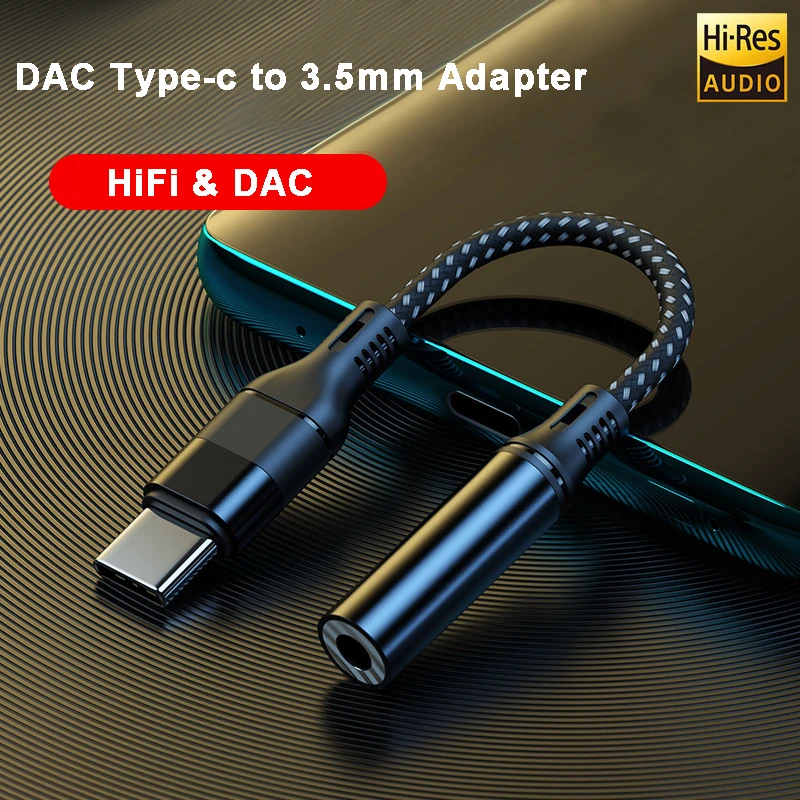 Audio Adapter 3.5mm Earphone Jack Digital Converter Type C Audio interface DAC Hi Fi for Mobile phone Headphone Amplifier