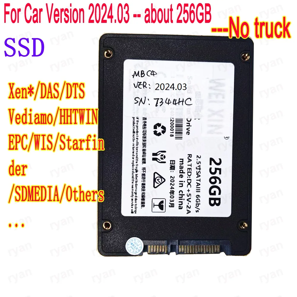 

2025.09 Программное обеспечение C4 для Mb Star C4 Новый SSD для mb star C5 Подходит для большинства ноутбуков ПК Full HHT WIN DAS X Vediamo Для грузовиков Автомобиль