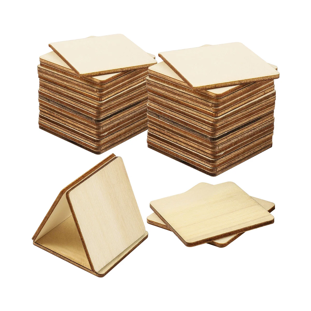 

Wood Slices Square Wooden Blank Coaster Bowl Cup Simple Teacup Mat Cushion Mats Coasterscrafts Cutouts Painting Craft Diy Pieces