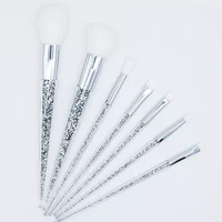 7 sets of brush makeup brush quicksand silver diamond transparent crystal diamond handle fan brush makeup tool