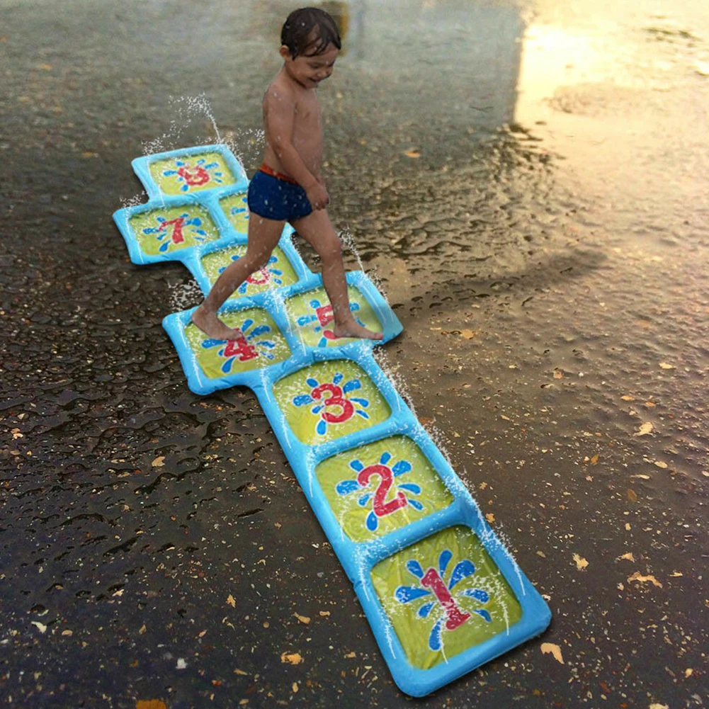 

Game Mat Spray Outdoor Fun Water Sprinkler Summer Hopscotch Playing Inflatable Toy Courtyard Pool Splash Accessories Children