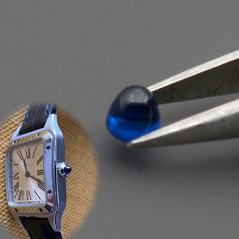 Фото Подходит для Ballon Bleu Pasha Panthere Santos Cle Ronde Maillon Drive Tortue с несколькими синими сапфирами, круглые, подходят для короны Cartier №1