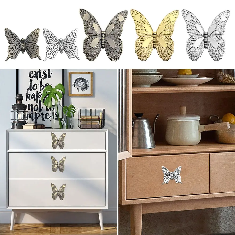 

2PCS Vintage Furniture Handles Cupboard Kitchen Door Handle Butterfly Handle Drawer Pulls Cabinet Knobs