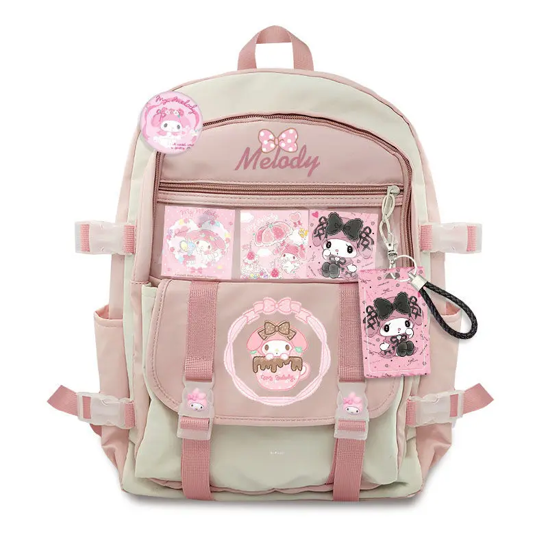 

Kawaii Sanrioed Anime Cartoon series Kuromi Pudding dog My melody Pachacco Creative cute two-dimensional student schoolbag