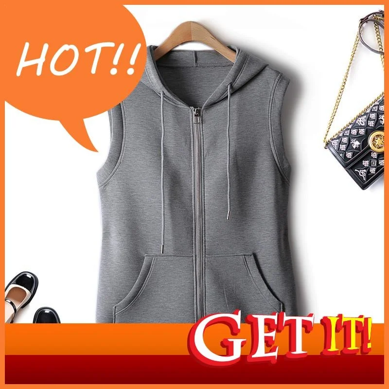 

Облегающая куртка без рукавов Осень 2023 простая повседневная корейская мода с капюшоном космический хлопковый свитер жилет женские зимние пальто 4XL