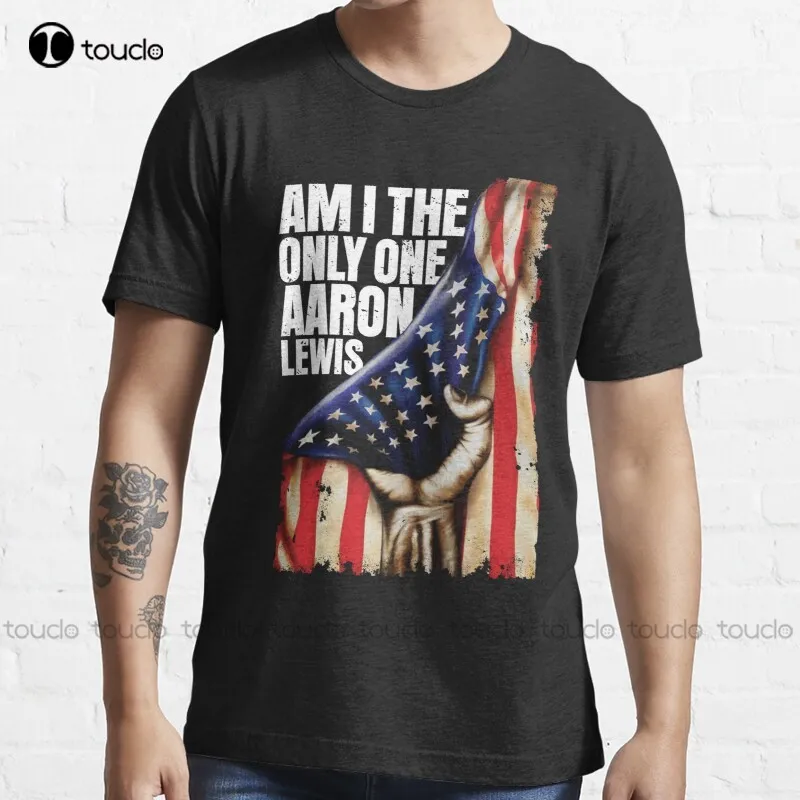 

New Am I The Only One Aaron Lewis Usa Flag T-Shirt Cotton Tee Shirt