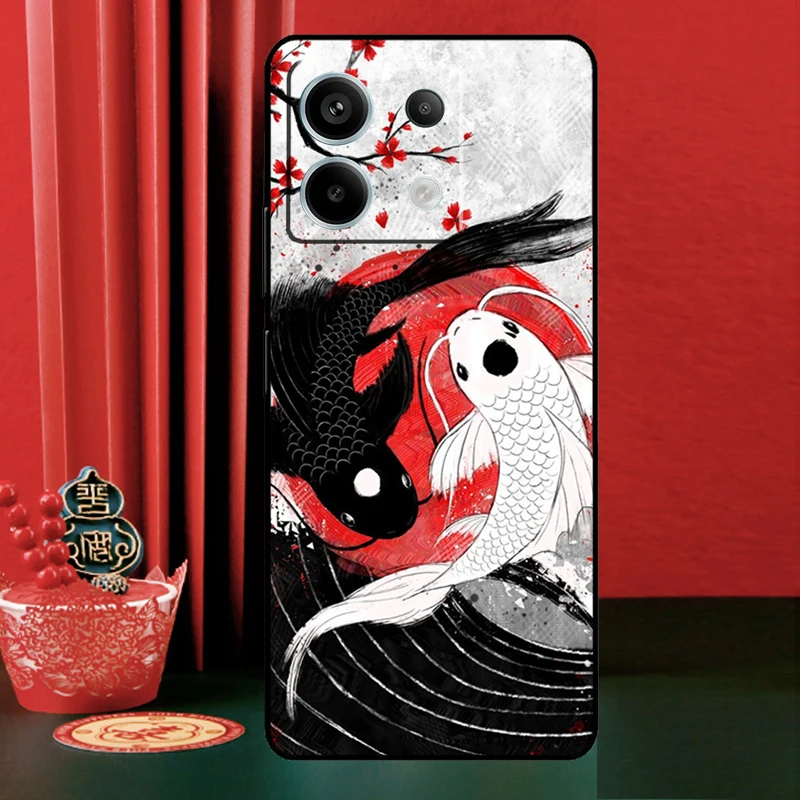 Кои Рыба Инь Ян для Xiaomi Redmi Note 14 13 Pro 12 11 9 10 9S 10S 11S 12S 13C 10C 12C 14C Чехол телефона