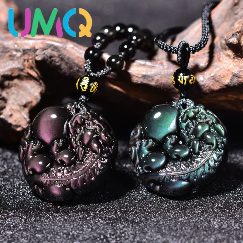 

Respond to Requests Necklace Obsidian Pendant Male Amulet Ward Off Evil Spirits Pendant Pendant