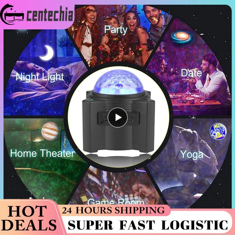 

2/3/5PCS 12 Card Projection Lamp Rechargeable Water Pattern Flame Light bluetooth-compatible Music Ocean Star Light Laser