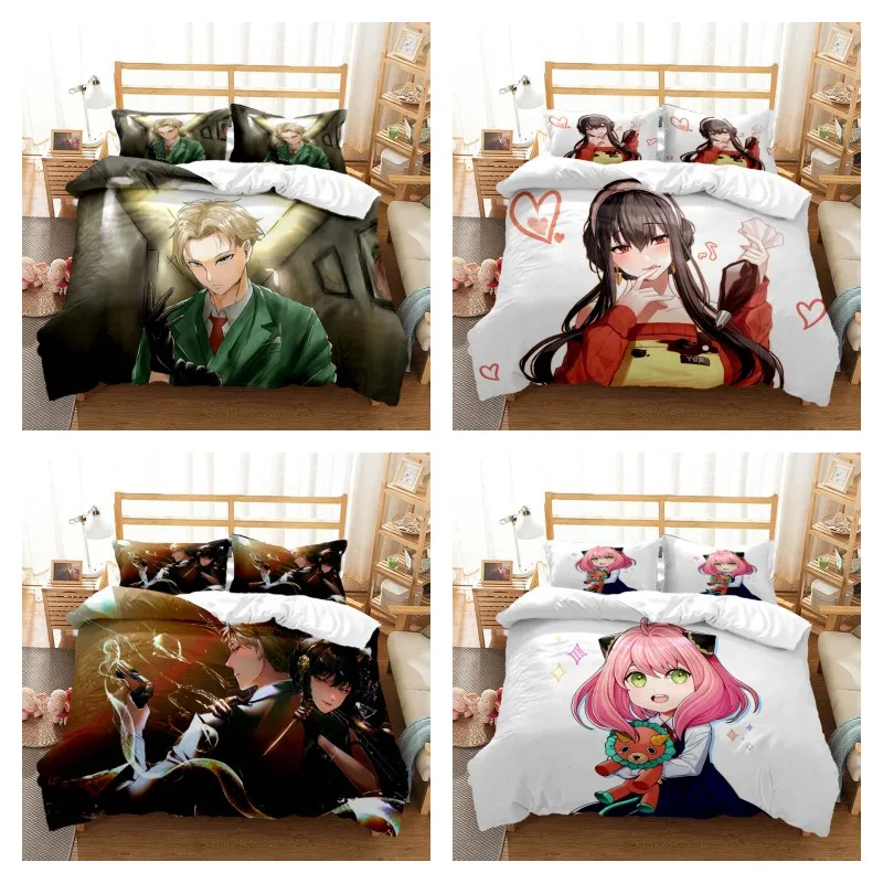 

SPY × FAMILY Digital Printed Polyester Bedding Set Three Piece Soft, High end, Comfortable, and Soft Couple Gift