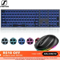 SeenDa Multi-Device Bluetooth Keyboard Backlit Rechargeable Wireless Keyboard Compatible with iPad iPhone iOS Android Mac