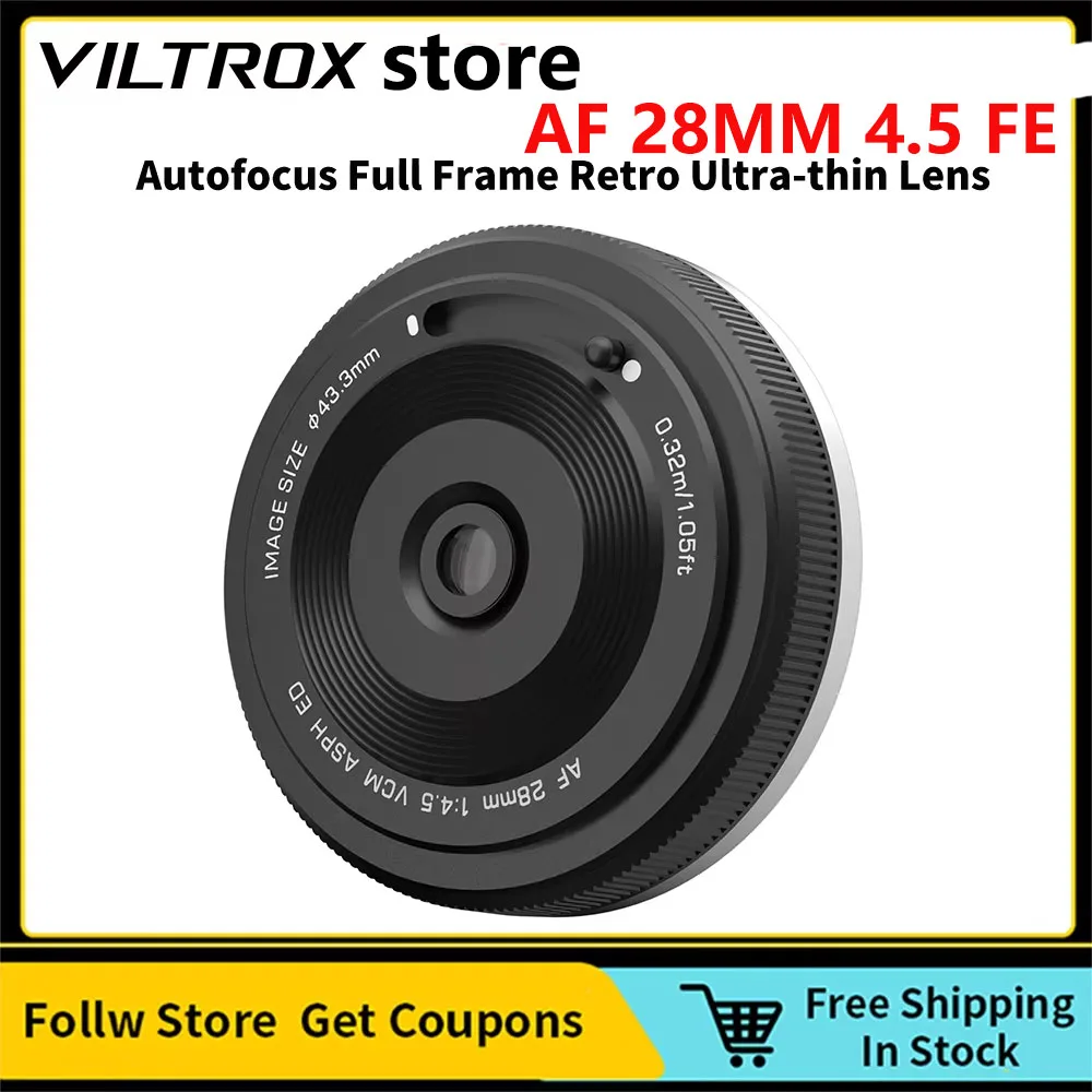 Полнокадровый объектив Viltrox 28 мм f4.5 с автофокусом для блинных линз Sony FE-Mount