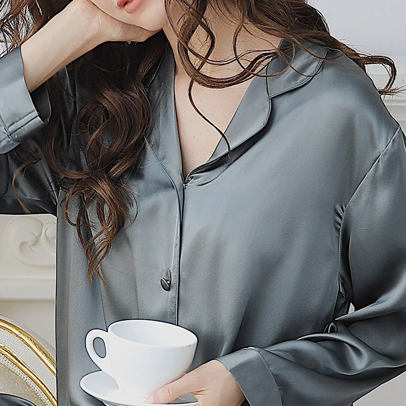 Высококачественные роскошные комплекты домашней одежды из 100% шелка