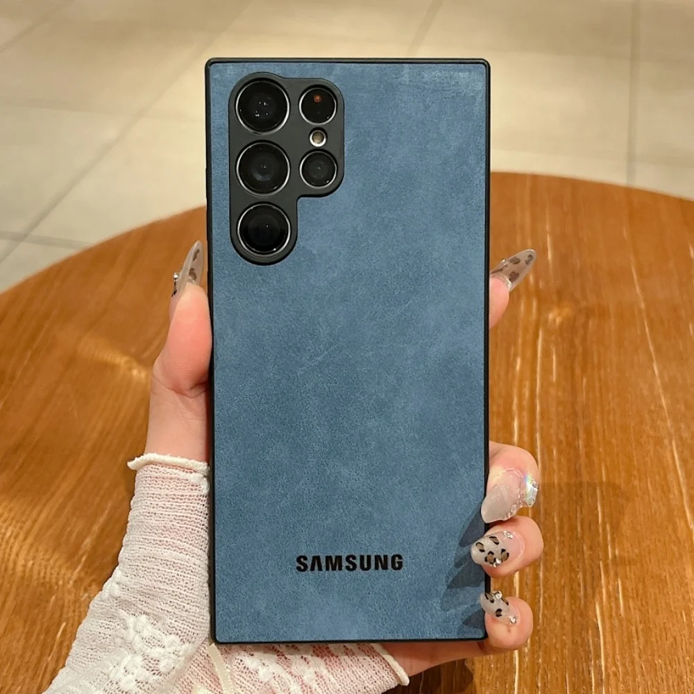 Фото Роскошный противоударный чехол из овечьей кожи для Samsung Galaxy S26 Ultra, S25, S24, S22, S23 Ultra Plus, S23 FE, мягкий чехол с защитой камеры №4