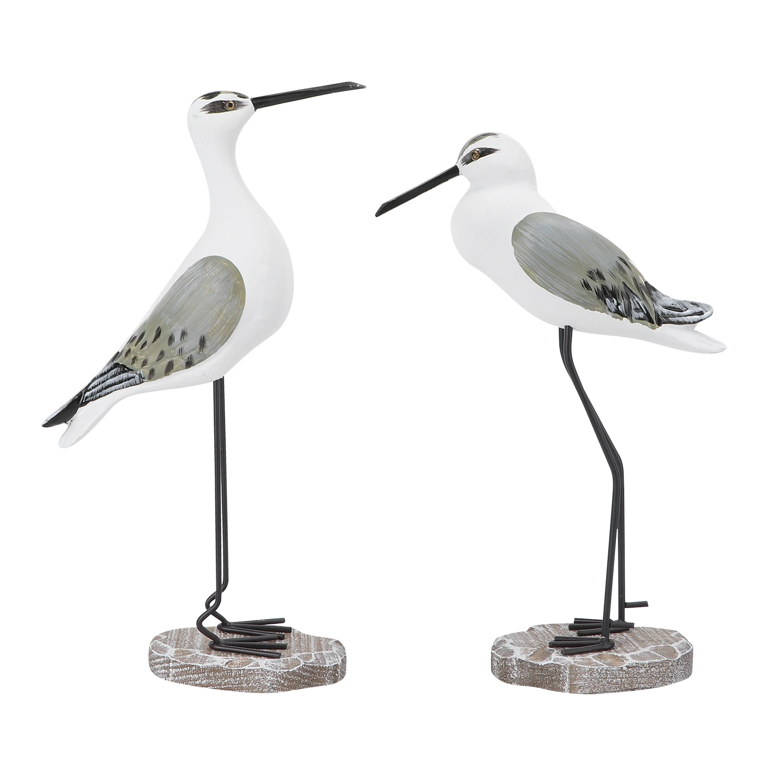 

2pcs Bird Craft Lifelike Seagull Statue Bird Adornment Seagull Wood Bird Craft Ornament Lifelike Seagull Decor Desktop Sculpture
