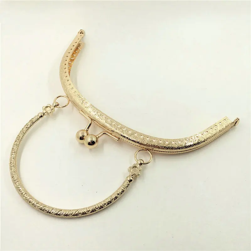 10pcs 16.5cm Metal Clasps Purses Frame Embossed Handles for Handbags Kiss Lock DIY Crafted Silver Tone Bag Accessories