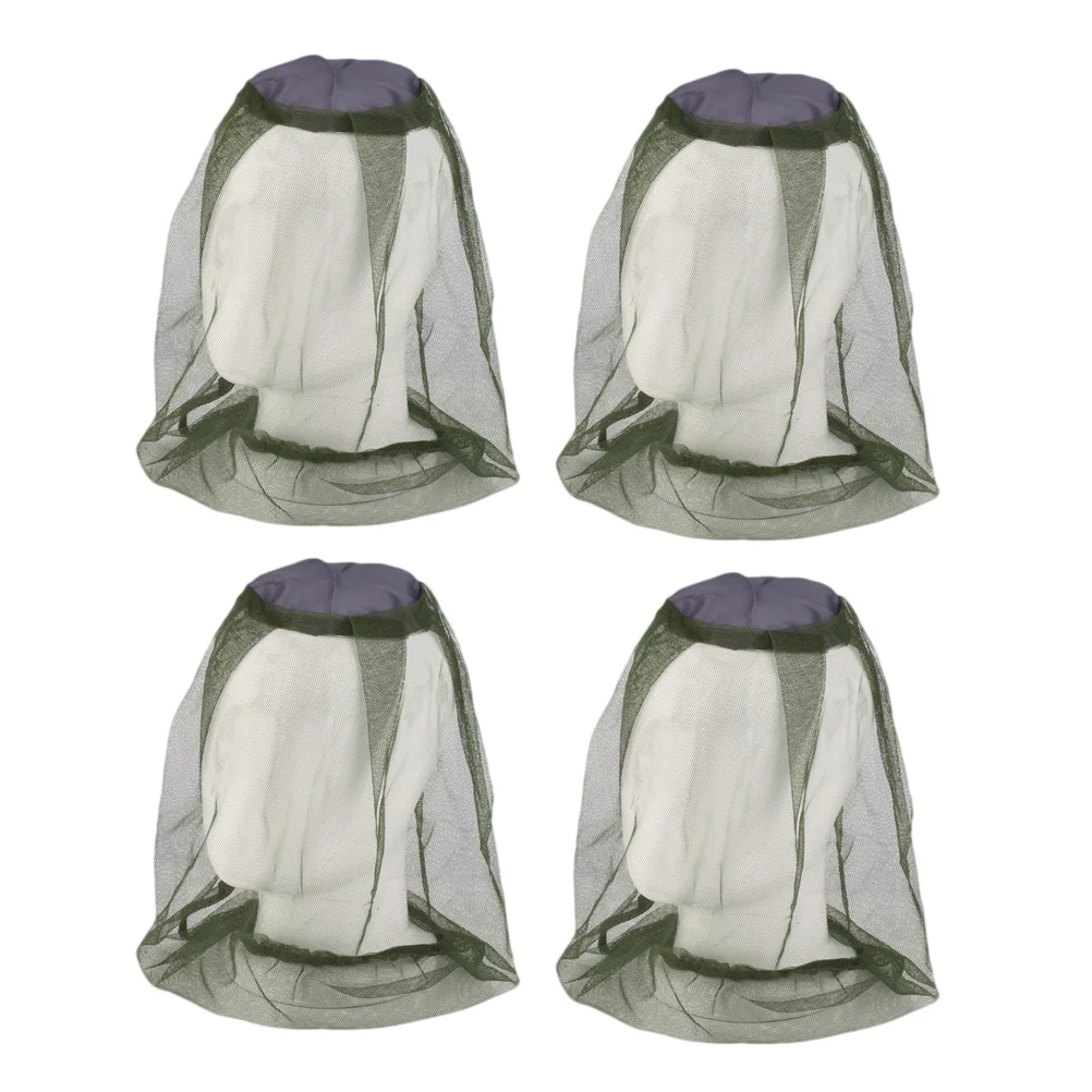 

4pcs Beekeeping Hats Insect Bug Hats Bee Mesh Masks Mesh Face Protection Outdoor Fishing Head Net(Green)