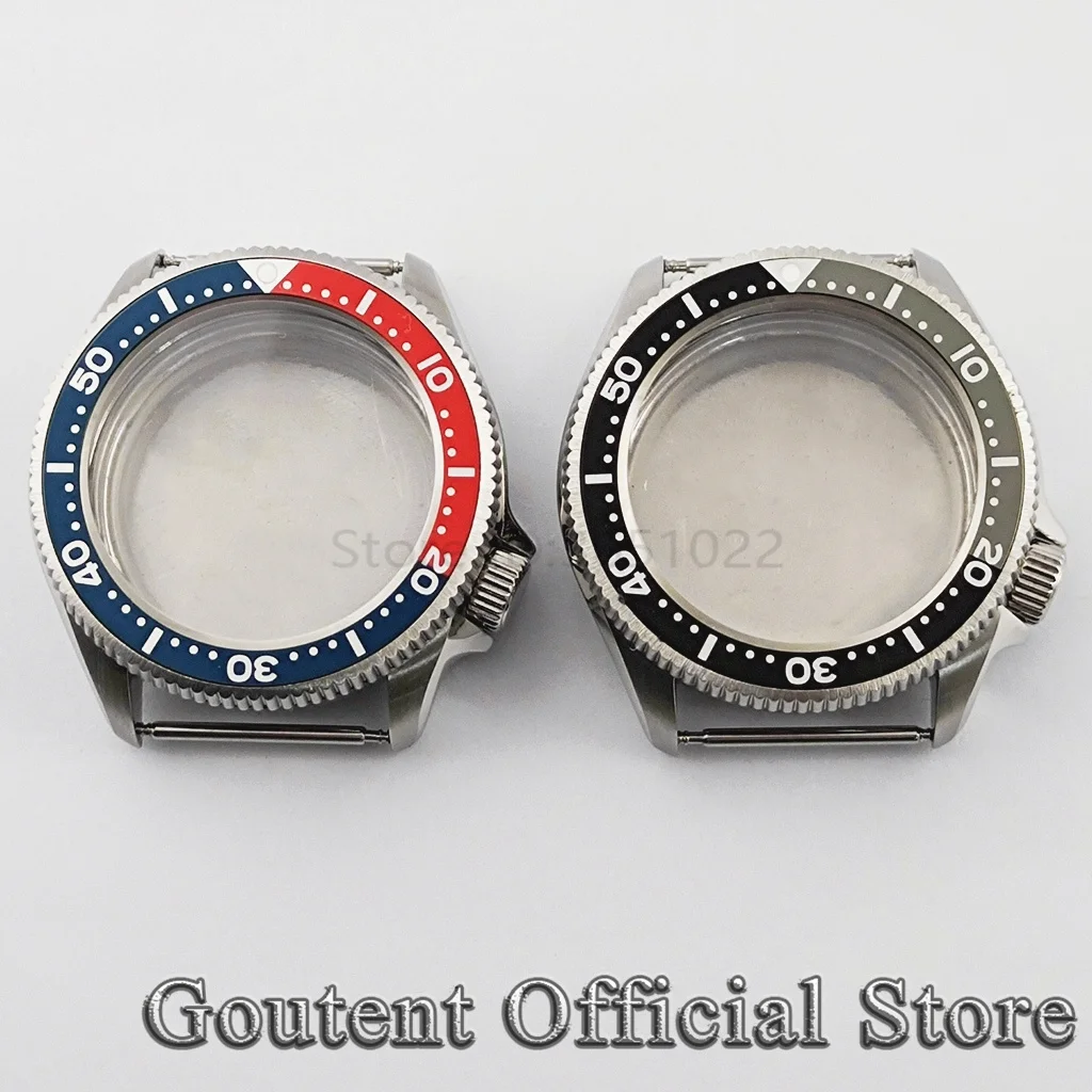 

Goutent 37mm Sapphire Crystal Watch Case Crown at 4 o'clock Blue Red Black Grey Bezel Fit NH35 NH36 Automatic Movement