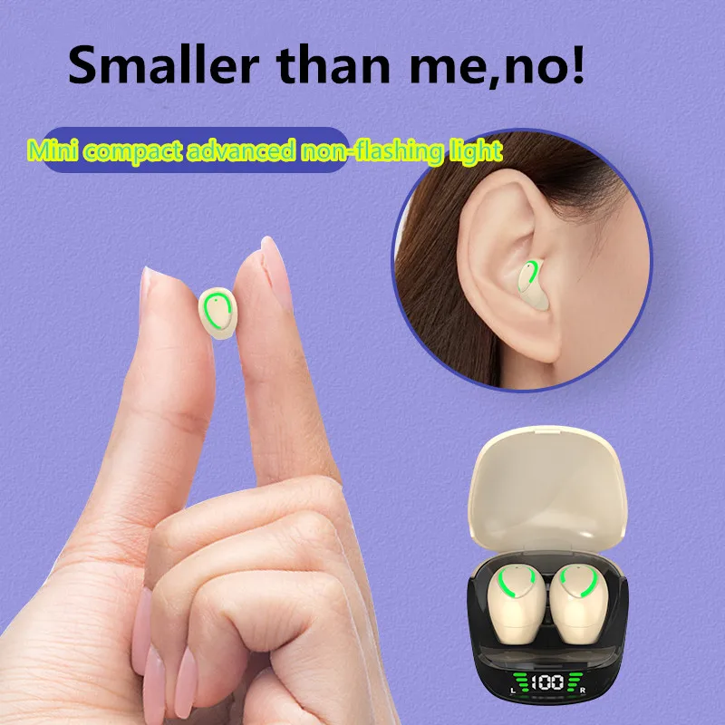 

Ultra-small mini Bluetooth headset 5.3 wireless in-ear Earphones invisible sleep Earbuds binaural noise reduction Headphones