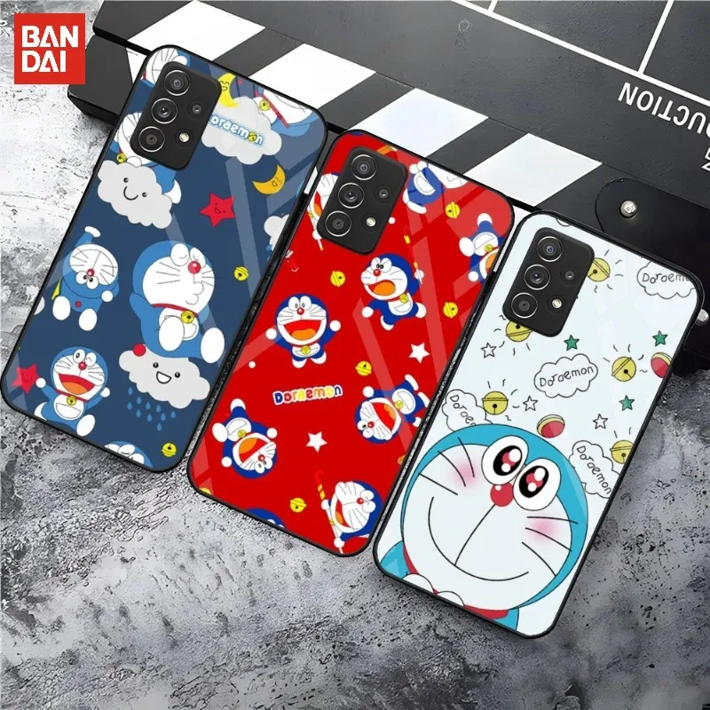 

BANDAI Doraemon Phone Case Glass Case For Samsung S22 Ultra S30 S7 Edge S8 S9 S10 5G S10E S10 S20 Fe S20 S20 S21 Plus Pro