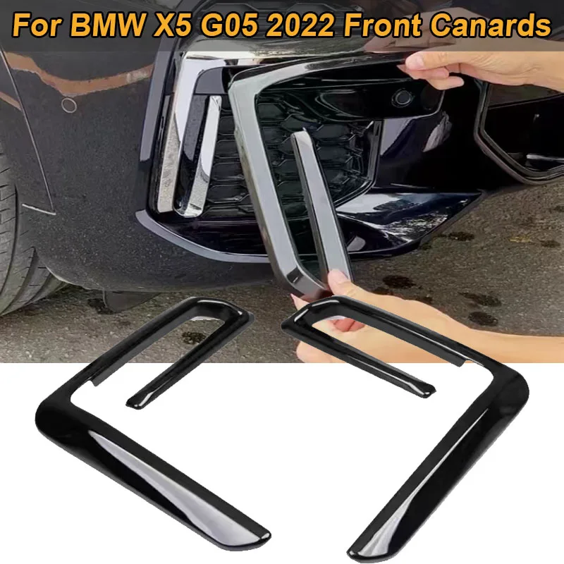 

Разветвитель переднего бампера для BMW X5 G05 2022, противотуманная лампа, крышка воздухозаборника, отделка, наклейка, ветровой нож, Декор, автомо...