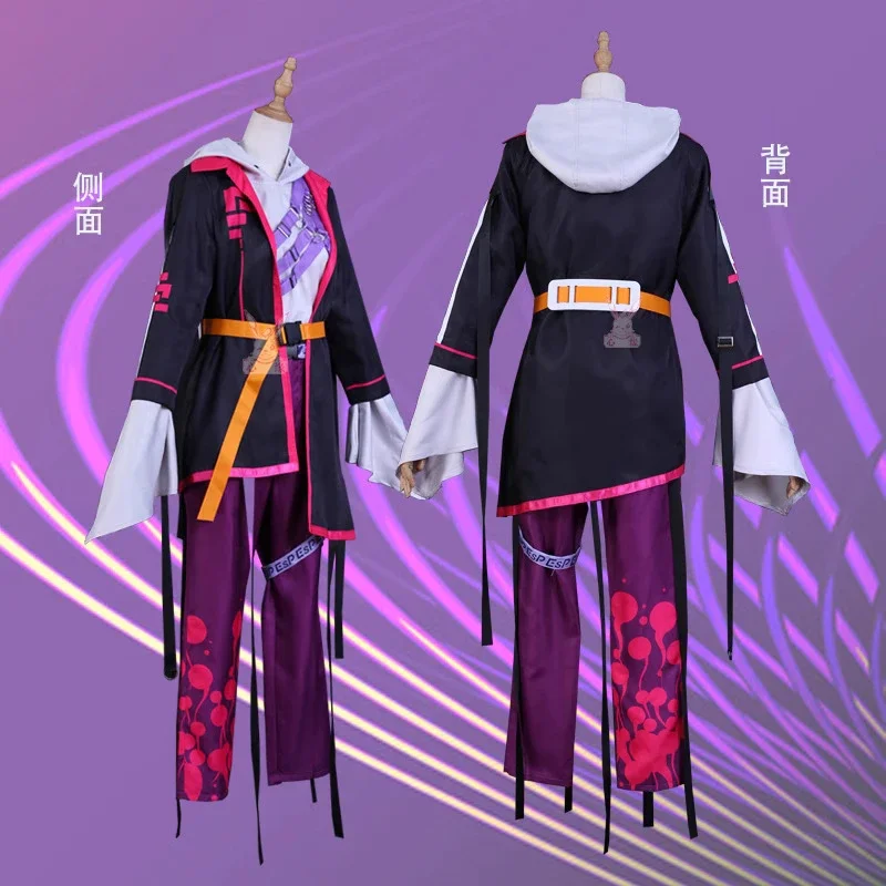 Vtuber NIJI SANJI Uki Violeta косплей парик темно-фиолетовый градиент длинные волосы аниме