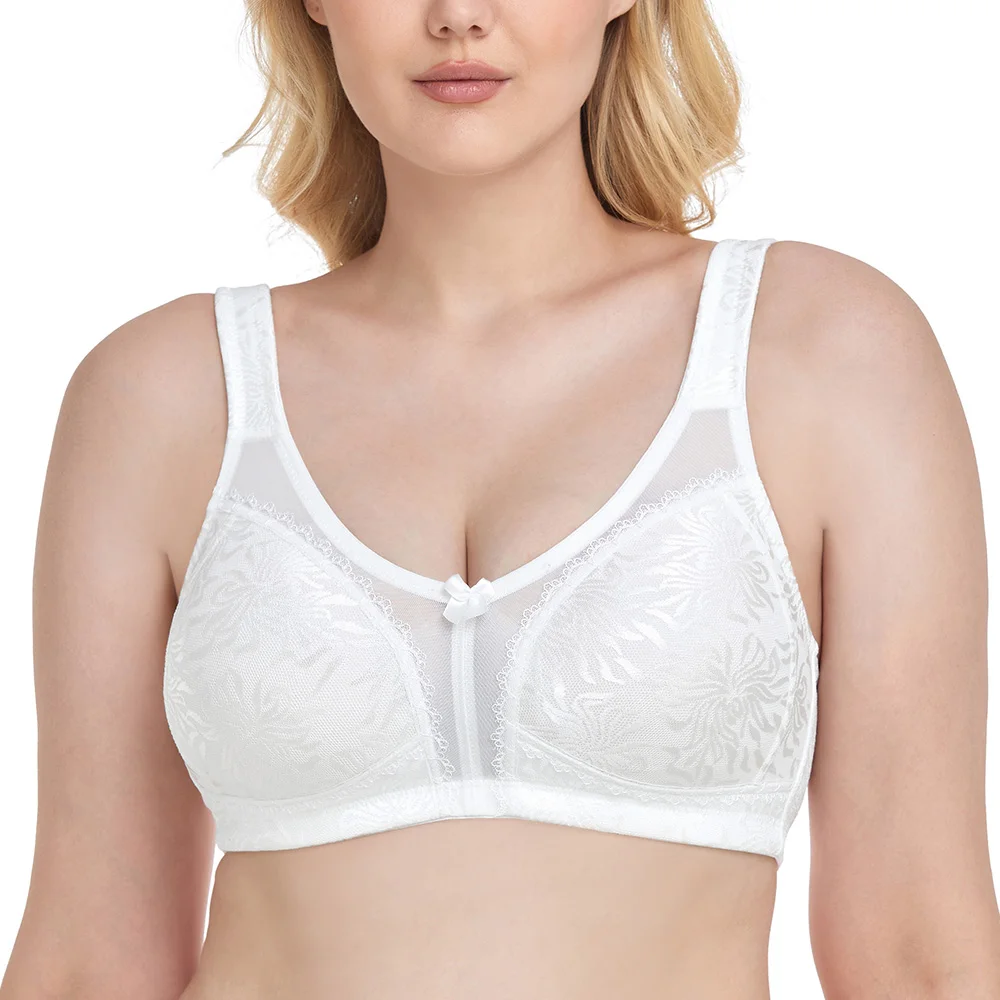 New Wirefree Plus Size Bras For Women Lace Thin Soft Full Coverage Bras Unlined Women Bra Big Size C D E F G H I Cup