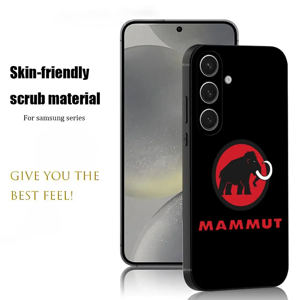 Модный чехол для телефона M-Mam-moth LOOG Samsung Galaxy S25 S24 S23 S22 S21 S20 Plus Ultra Note20 мягкий черный