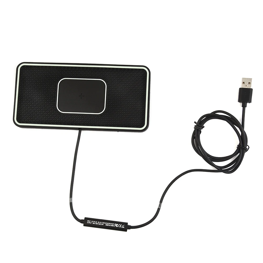

For Phone Wireless Charger Pad Car Launch Pad Body Moldings & Trims Wireless With Cable 158 × 76 × 6mm Black Phone Stand Dock