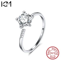 kiss mandy original 925 sterling silver inlay zirconia diamond open ring adjustable wedding engagement jewelry for women sr153