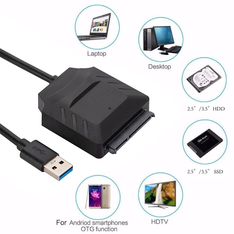 Кабель-адаптер USB к SATA 3, Sata к USB 3,0, поддержка 22Pin 2,5 3,5 дюймов