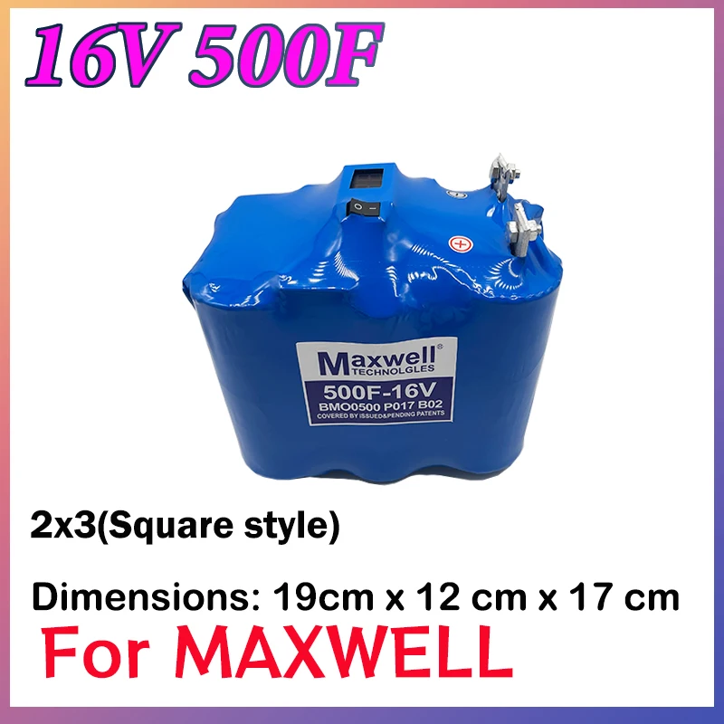 

For Maxwell Super Farad Capacitor 16V 500F Automobile Rectifier 2.7V 3000F W/ Equalization Board Voltage Display Audio Capacitor