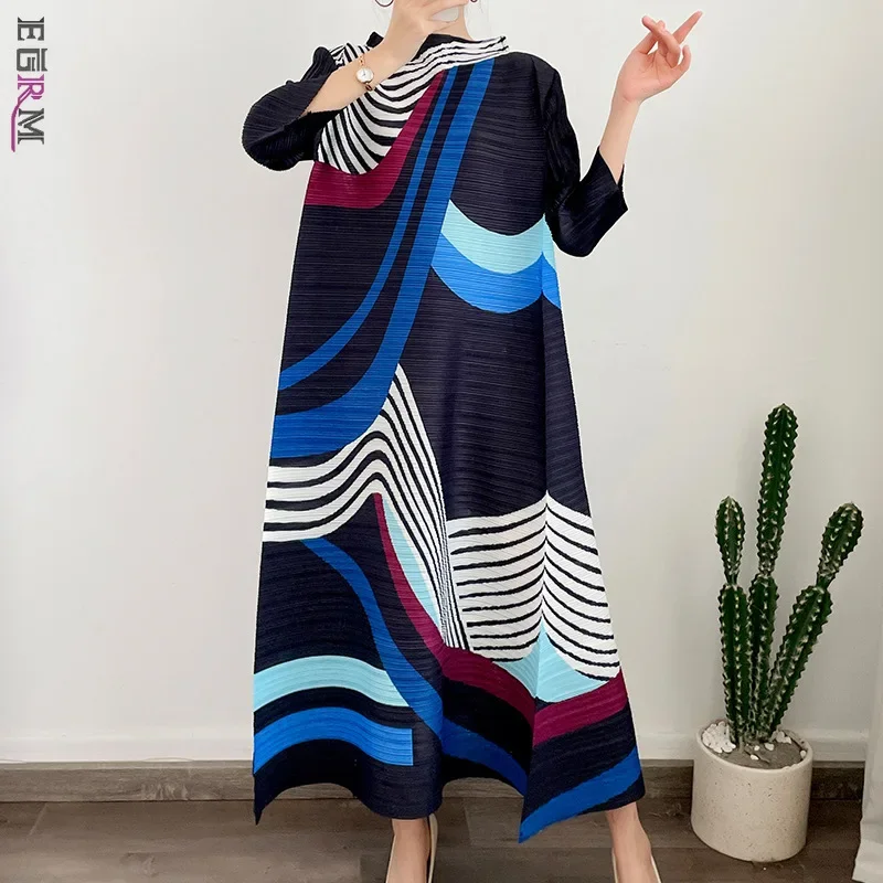 EGRM новинка осени 2024 модное плиссированное платье Miyake свободные элегантные