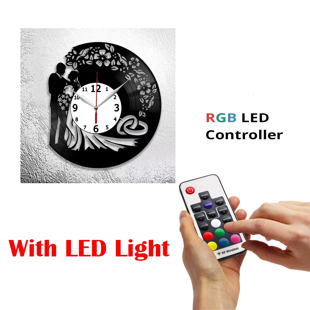 

Виниловая пластина 12 'ручной работы, свадебные настенные часы, Свадебная вечеринка, Праздничное Искусство, свадебный подарок для любого слу...