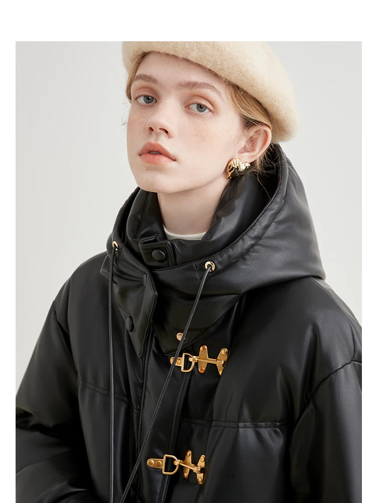 Модное женское матовое пальто из искусственной кожи новинка 2022 однотонная