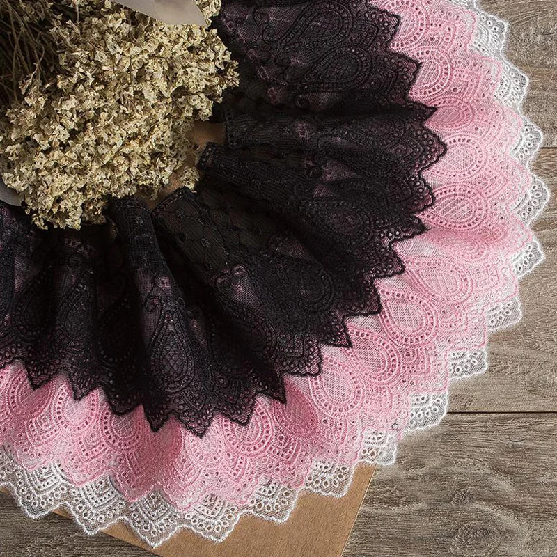 

5Yards/lot Exquisite Ganza Floral Embroidered Lace Trim High Quality Lace Fabric DIY Craft Sewing Dress Clothing Accessories