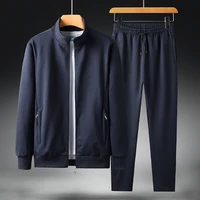 mens sport clothing running training tracksuit men 2 pieces set 3xl sweatshirt sweatpants sportswear zipper casual