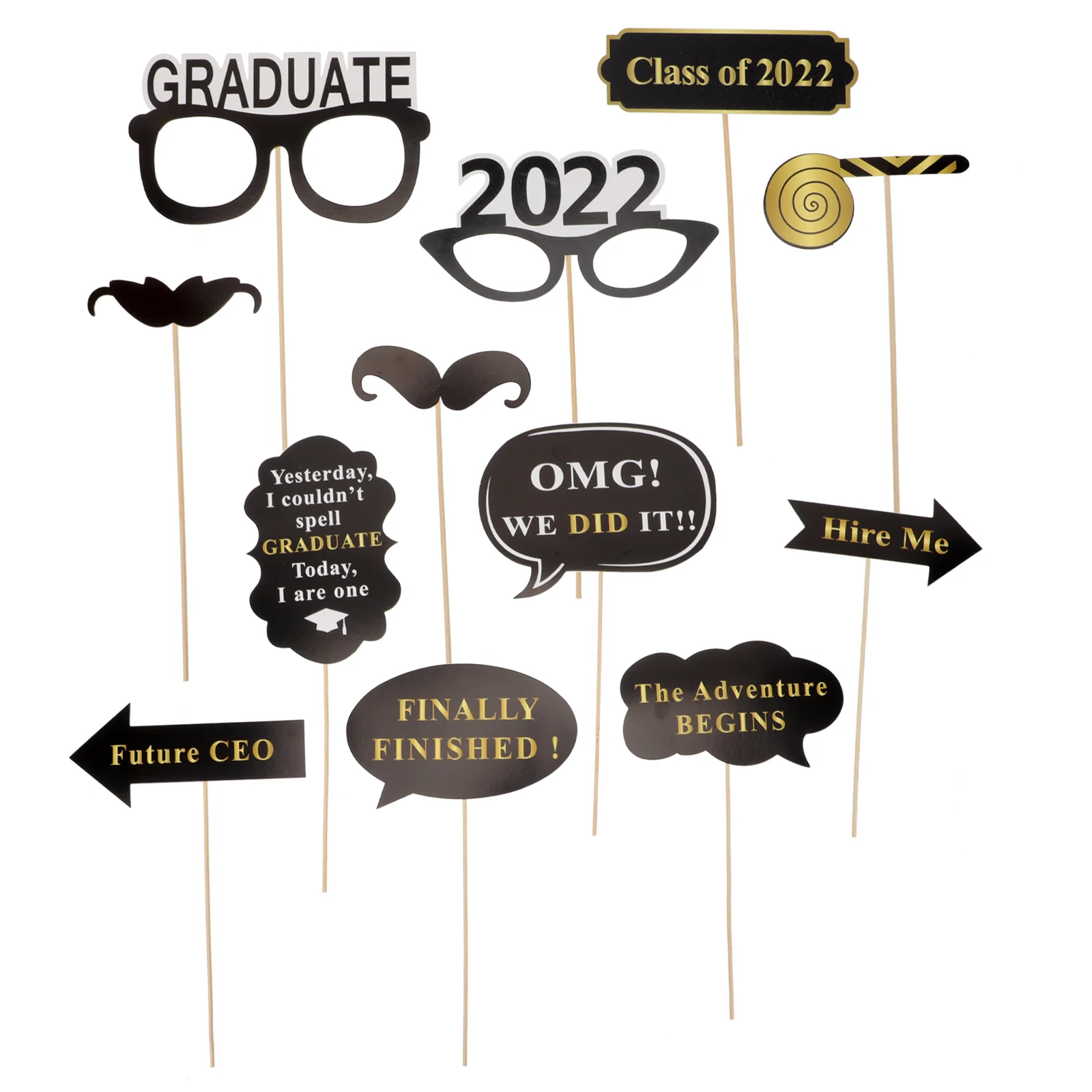 

50PCS Graduation Handheld Shooting Props 2022 Year Graduation Party Photography Props