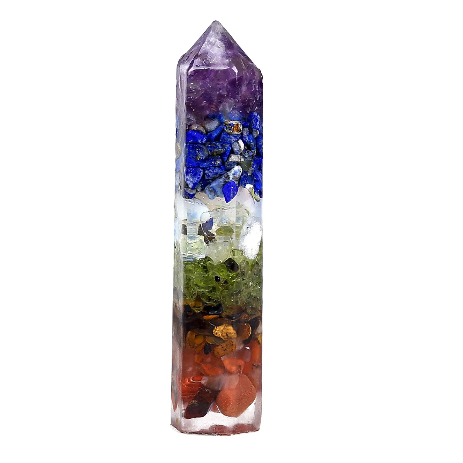 Csja чакра природный гравий декоративная Шестигранная стойка 7 5 см гранёная Призма