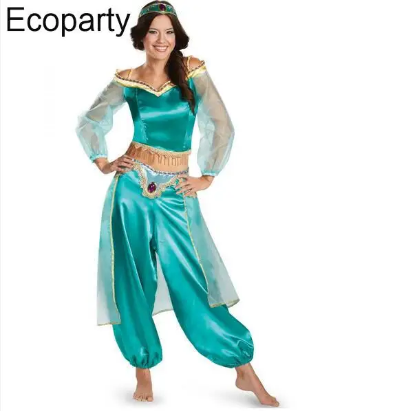 

Halloween Princess Jasmine Dance Costume Fairy Tale Aladdin Lamp Arabian Belly Dancer Fancy Dress Costumes for Ladies Women 30