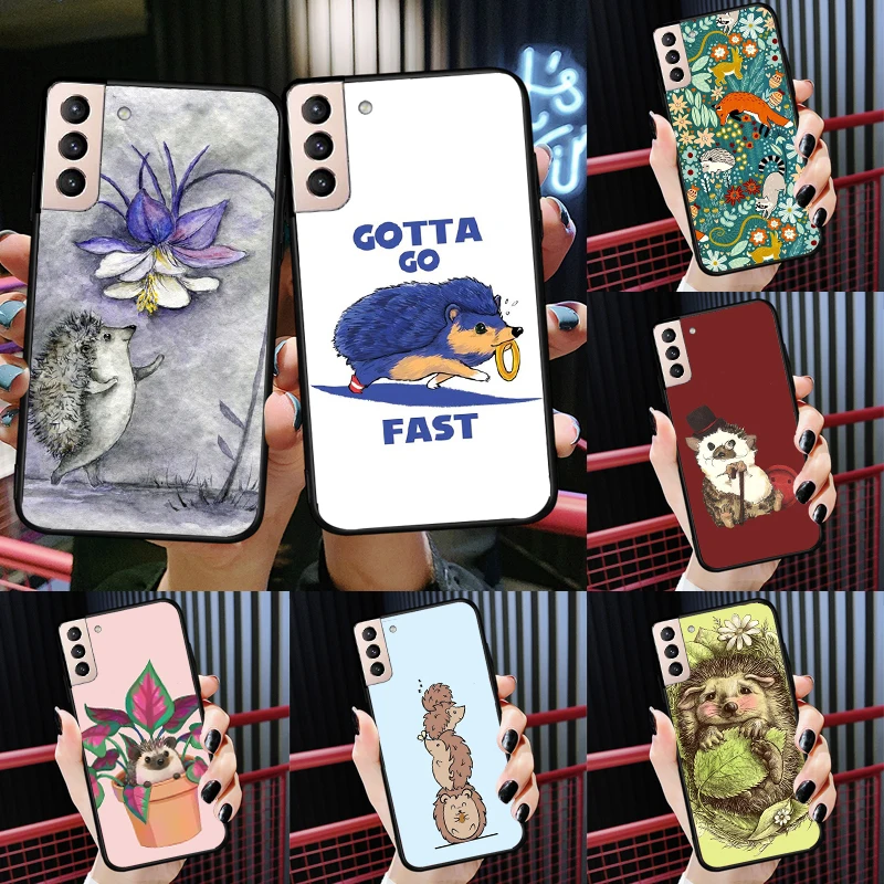 

Kawaii Little hedgehog colored Case For Samsung Galaxy S22 Ultra S21 Ultra S21 FE S9 S10 Note 10 Plus S20 FE Back Cover
